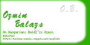 ozmin balazs business card